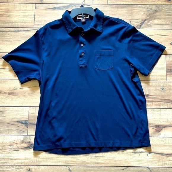 MICHAEL KORS SHORT SLEEVE COLLARD BLUE SHIRT XL  BEAUTIFUL - Picture 1 of 6